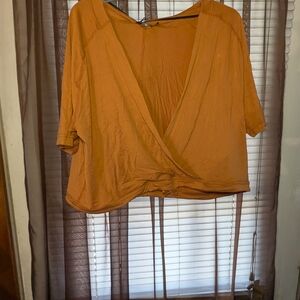 Prana Women's Orange Wrap Narkanda Yoga Top